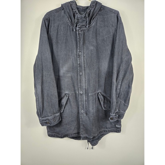 Levi's Other - Levis Mens Hooded Denim Parka Jacket Faded Black Cotton Utility Coat Large